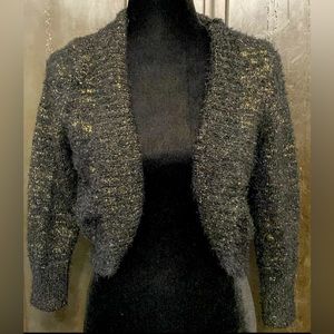 Cato crop black/gold sweater cardigan size large